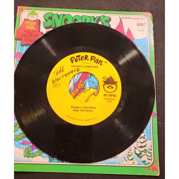 "Snoopys Christmas" 7" Vinyl Record By Peter Pan Records - Picture 8 of 10